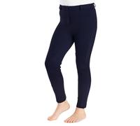 Farnell Children’s Jodhpurs - Durable Stretch Fabric, Pull-On Style, Elastic Waist & Belt Loops, Self-Fabric Knee Patches, Comfortable Fit, Machine Washable - 9-10 Years - Navy Blue