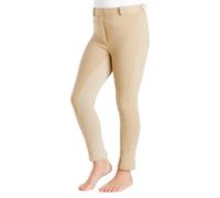 Farnell Grip Seat Children’s Jodhpurs - Unisex Equestrian Trousers with Full Grip Silicone Seat, Durable Stretchy Fabric, Pull-On Style, Elastic Waistband & Belt Loops - 13-14 Years - Beige