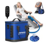 Farnuvo Ice Machine for Knee After Surgery, Portable Cold Therapy Machine with Timer for Knee Replacement Recovery System for Pain Relief with Universal Pad, 3 Flow Rates (Blue)