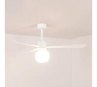 FARO BARCELONA Amelia Ball ceiling fan with an LED light, white