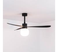 FARO BARCELONA Amelia Ball L LED ceiling fan, black, DC, quiet