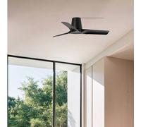 FARO BARCELONA Ceiling fan Hey S, black, DC motor, quiet, Ø 90 cm