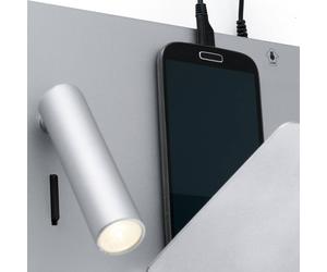 FARO BARCELONA Compact Suau LED wall lamp with a USB charger