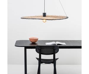 FARO BARCELONA Costas pendant light, tilting rattan shade, Ø 100cm