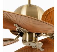 FARO BARCELONA Cuba L ceiling fan, Ø 132 cm, four-blade, antique gold
