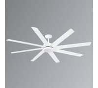 FARO BARCELONA Eight-blade LED ceiling fan Century white