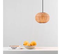 FARO BARCELONA Haka pendant light with rattan shade, Ø 25 cm