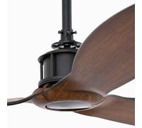 FARO BARCELONA Just Fan M ceiling fan, Ø 128 cm, black/dark wood