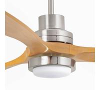 FARO BARCELONA Lantau L ceiling fan LED nickel/light pine
