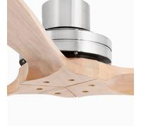FARO BARCELONA Lantau XL ceiling fan, Ø 168 cm, matt nickel/pine
