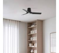 FARO BARCELONA LED ceiling fan Hey, black, DC, quiet, Ø 90 cm, CCT