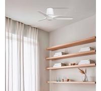 FARO BARCELONA LED ceiling fan Hey, white, DC, quiet, Ø 90 cm, CCT