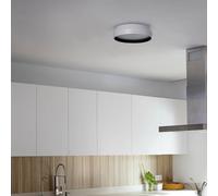 FARO BARCELONA LED ceiling lamp Shoku, white/black, aluminium/PMMA, Ø 35 cm