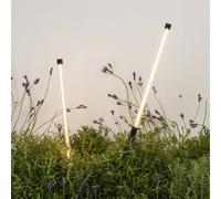 FARO BARCELONA LED ground spike lamp Bambou 1068, black, aluminium/glass, height 80 cm