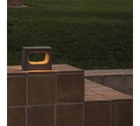 FARO BARCELONA LED wall light Glint, 2700K, 15 cm, grey, concrete, IP55