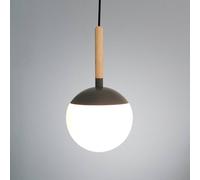 Luminosa Lighting Luminosa Mine 1 Light Globe Ceiling Pendant Wood, Dark Grey, E27