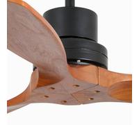 FARO BARCELONA Mini Lantau S ceiling fan, black/walnut