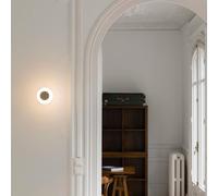 FARO BARCELONA Moy LED wall lamp in gold with a glass shade