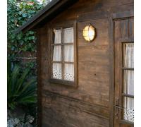 FARO BARCELONA Noray outdoor wall light, brass, Ø 19 cm, IP44