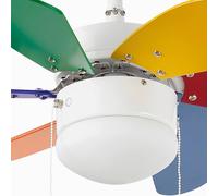 FARO BARCELONA Palao ceiling fan with a light, multicolour