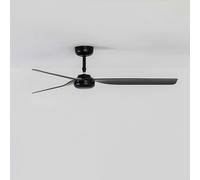 FARO BARCELONA Punt M ceiling fan, black, DC, quiet, 130 cm, remote control