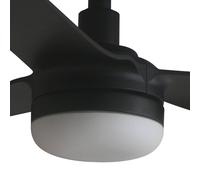 FARO BARCELONA Punt M LED ceiling fan, black, DC, quiet, 130 cm, CCT