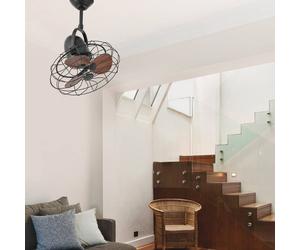 FARO BARCELONA Ventilator Keiki, wall and ceiling, AC, dark brown