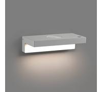 FARO BARCELONA Well LED wall lamp, USB + wireless charger, white