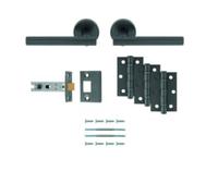 Faro Latch Pack Ultimate Door Handle Latch Fixings Set for Internal Wooden Doors Complete Hardware Pack for New Installations and Replacements (Anthracite)