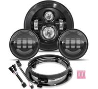 - Faro LED de 7 pulgadas, 4.5 pulgadas, con anillo de montaje para Touring Road King Ultra Classic Electra Street Glide Tri Cvo Heritage Softail Slim Deluxe Fatboy Negro