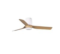 Faro Mini Punt Tub Small White, Light Wood DC Ceiling Fan 6 Speed