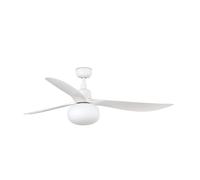 FARO Outwood Large 3 Blade Ceiling Fan Matt White with Light 1x E27 IP44