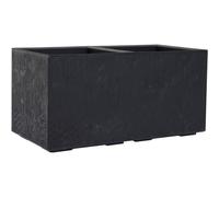 Faro Stone Black Planter Box 40×80×40 Cm With Wheels & Plugs