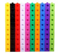 Faroby 100Pcs Maths Number Blocks Cubes, 10 Colors Educational Counting Toys with Question Cards