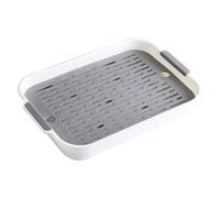 Faroby 2-Tiers Plastic Rectangular Guinea Pig Litter Tray, 9.7x14.4x2'' Bunny Pet Toilet Potty Trainer for Ferret, Hamster, White L