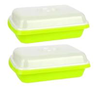 Faroby 2PCS 13x10 Inch Seed Sprouting Tray with Lids, Plastic Microgreens Growing Kit for Wheat Grass Hydroponics