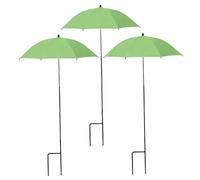 Faroby 3 Pack Plant Umbrellas for Outdoor Plants, Garden Umbrella with Ground Stake, UPF 50+ Sun & Rain Protection for Potted Plants, Flower Beds, Green, Plant Umbrella