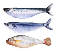 Faroby 3Pcs 7" Floppy Fish Cat Toy, Simulation Rechargeable Moving Interactive with Catnip