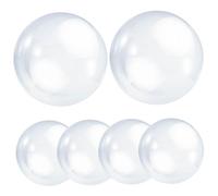 Faroby 6PCS 16 Inch Clear Beach Balls Inflatable PVC Transparent Swimming Pool Party