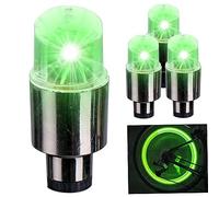 Faroby Bike Wheel Lights Safety Waterproof Bike Tire Lights High Light Transmission Flash Spoke, Green, 4PCS