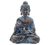 Faroby Buddha Statue Outdoor, Solar Buddha Decor with LED Lotus Light, Waterproof Resin Garden Statue for Garden, Home, Patio, Lawn 5.9x4.3x7.7 Inch
