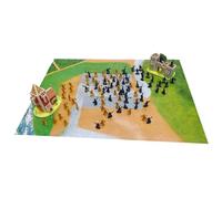 Faroby Castle Toy, 200PCS Medieval Plastic Soldiers with Castles & Battle Map Knight Action Figures for Castle Toy Scenes, Plastic Soldiers