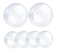 Faroby Clear Beach Balls 6Pcs Inflatable Ball 16'' Giant PVC Blow up Ball for Summer Pool Party