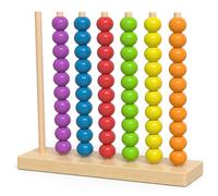 Faroby Color Sorting Toys, Wooden Stacking Toys with Beads for Early Learning, Fine Motor Skills Activity, Montessori Inspired, 1PCS, Stacking