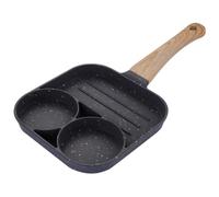 Faroby Divided Pan, 3-Section Nonstick Breakfast Skillet for Eggs, Pancakes & Bacon, 8.7x8.7 Inch Square Griddle Pan
