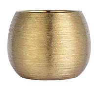 Faroby Gold Planter for Succulents, No Drain Hole Ceramic Pot with Luxury Brushed Gold Finish, Modern Indoor Flower Pot for Home Office Decor, Flower