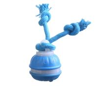 Faroby Interactive Dog Ball - Self Play Moving Dog Toy with Ropes, Automatic Electric Active Rolling Jumping Bouncing Toy (Blue)