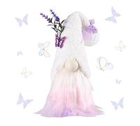 Faroby Lavender Butterfly Gnome Plush Stuffed Animal, Purple Spring Gnomes Faceless Doll Swedish Tomte for Home Decor