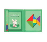 Faroby Learning Games Wooden Magnetic Tangram Puzzle Book with 96 Challenges Blocks