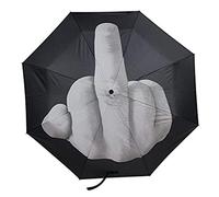 Faroby Middle Finger Umbrella 38.6x22 Inch, Windproof UPF40+ Folding Funny Umbrella with Middle Finger Design, Sunshade for Men & Women
